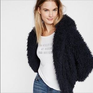 Express Blue Sherpa Jacket Coat Size (XS/S)